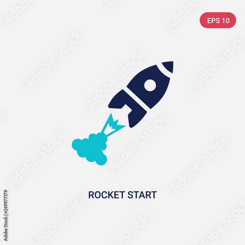 two color rocket start vector icon from astronomy concept. isolated blue rocket start vector sign symbol can be use for web, mobile and logo. eps 10