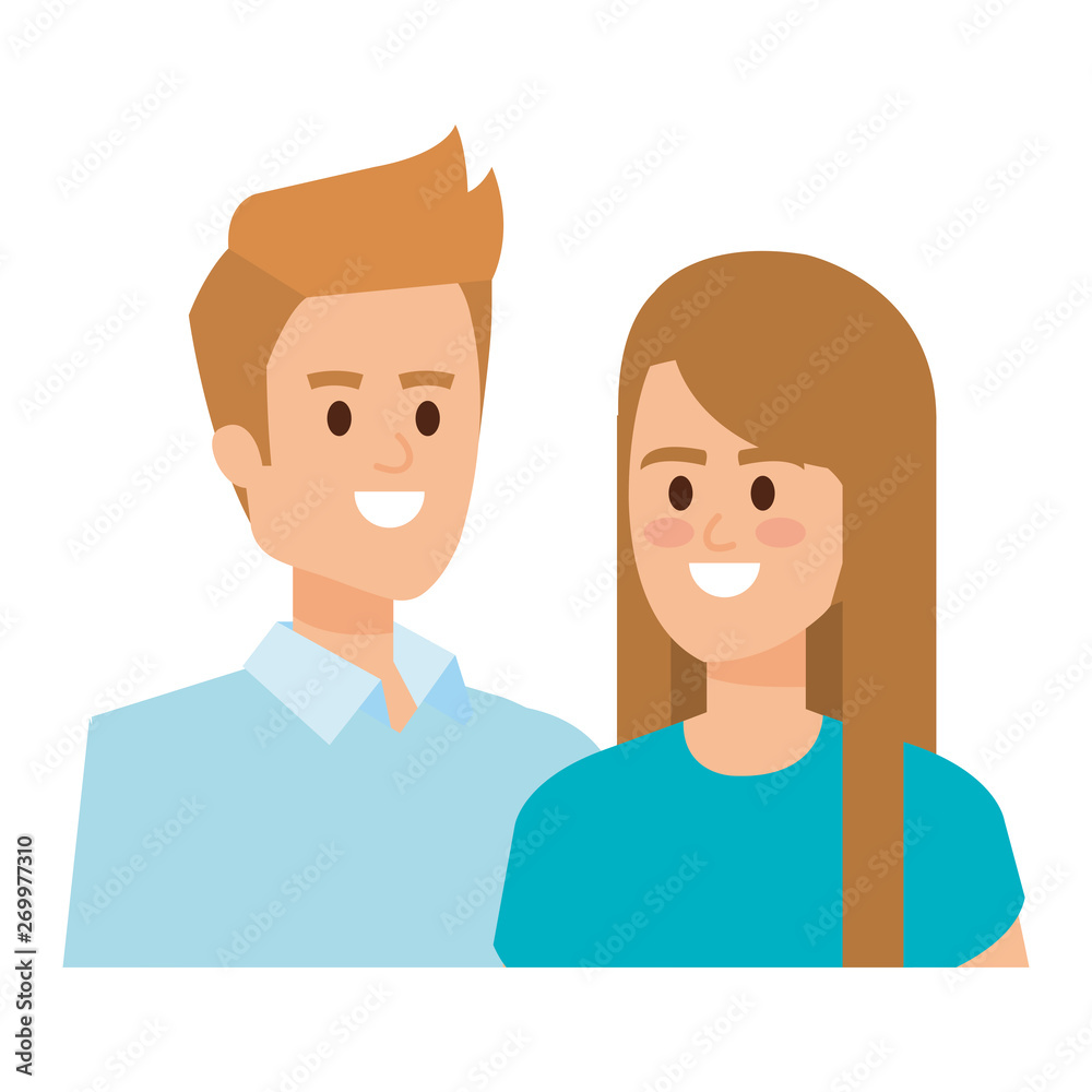 business couple avatars characters vector illustration business couple avatars characters vector illustration