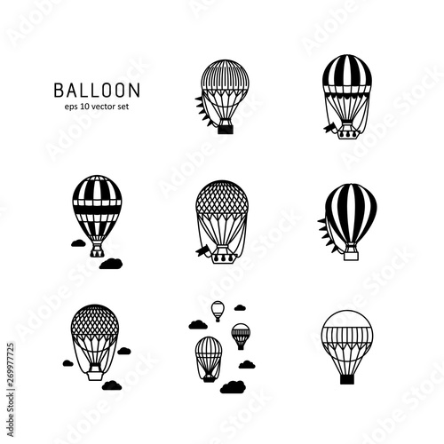 Balloon - vector icon set.