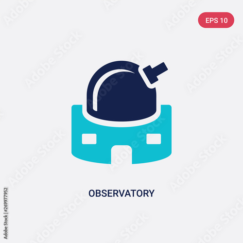two color observatory vector icon from astronomy concept. isolated blue observatory vector sign symbol can be use for web, mobile and logo. eps 10