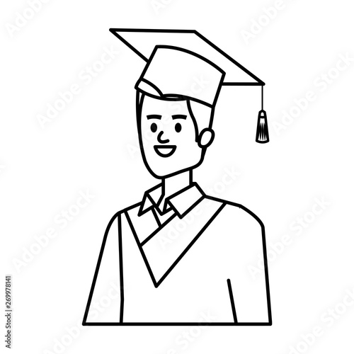 young man student graduated with hat