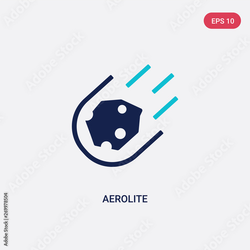 two color aerolite vector icon from astronomy concept. isolated blue aerolite vector sign symbol can be use for web, mobile and logo. eps 10