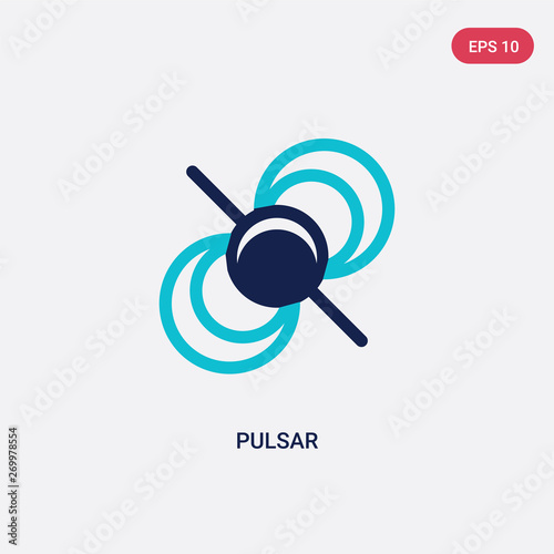 two color pulsar vector icon from astronomy concept. isolated blue pulsar vector sign symbol can be use for web, mobile and logo. eps 10