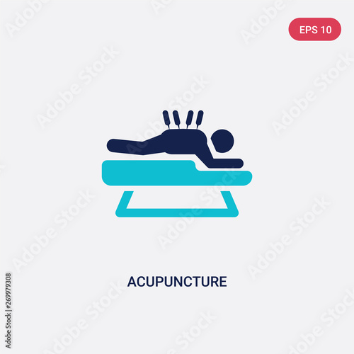 two color acupuncture vector icon from beauty concept. isolated blue acupuncture vector sign symbol can be use for web, mobile and logo. eps 10