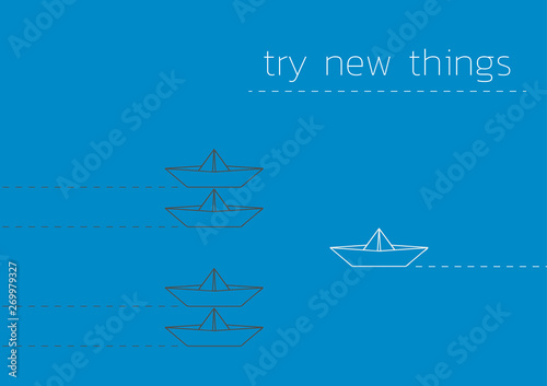 try new things with a folded paper boat