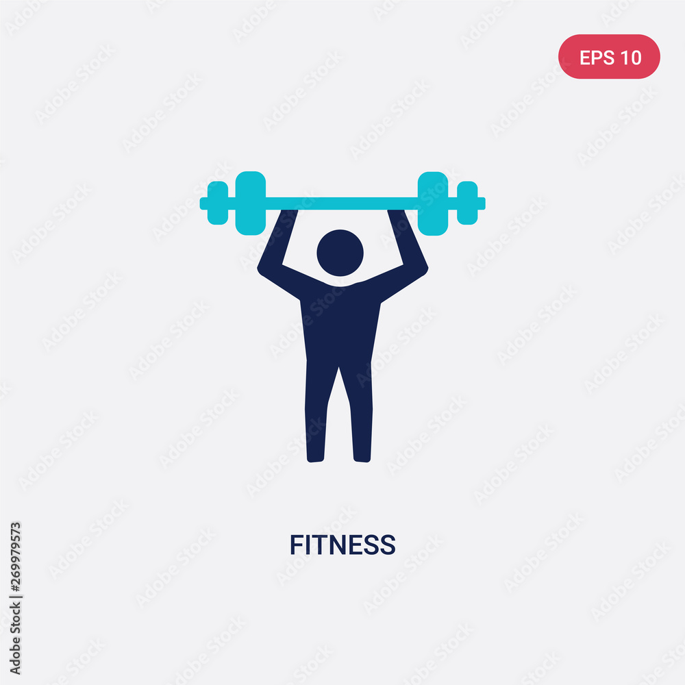 two color fitness vector icon from beauty concept. isolated blue fitness vector sign symbol can be use for web, mobile and logo. eps 10