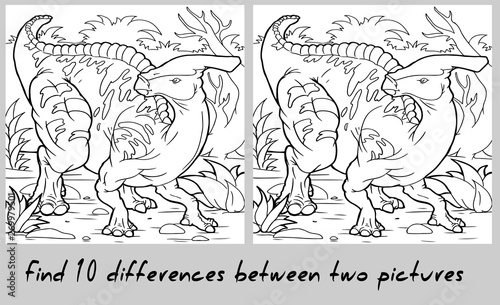 find 10 differences between two pictures dinosaur