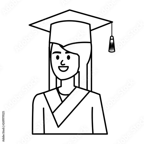 young woman student graduated character