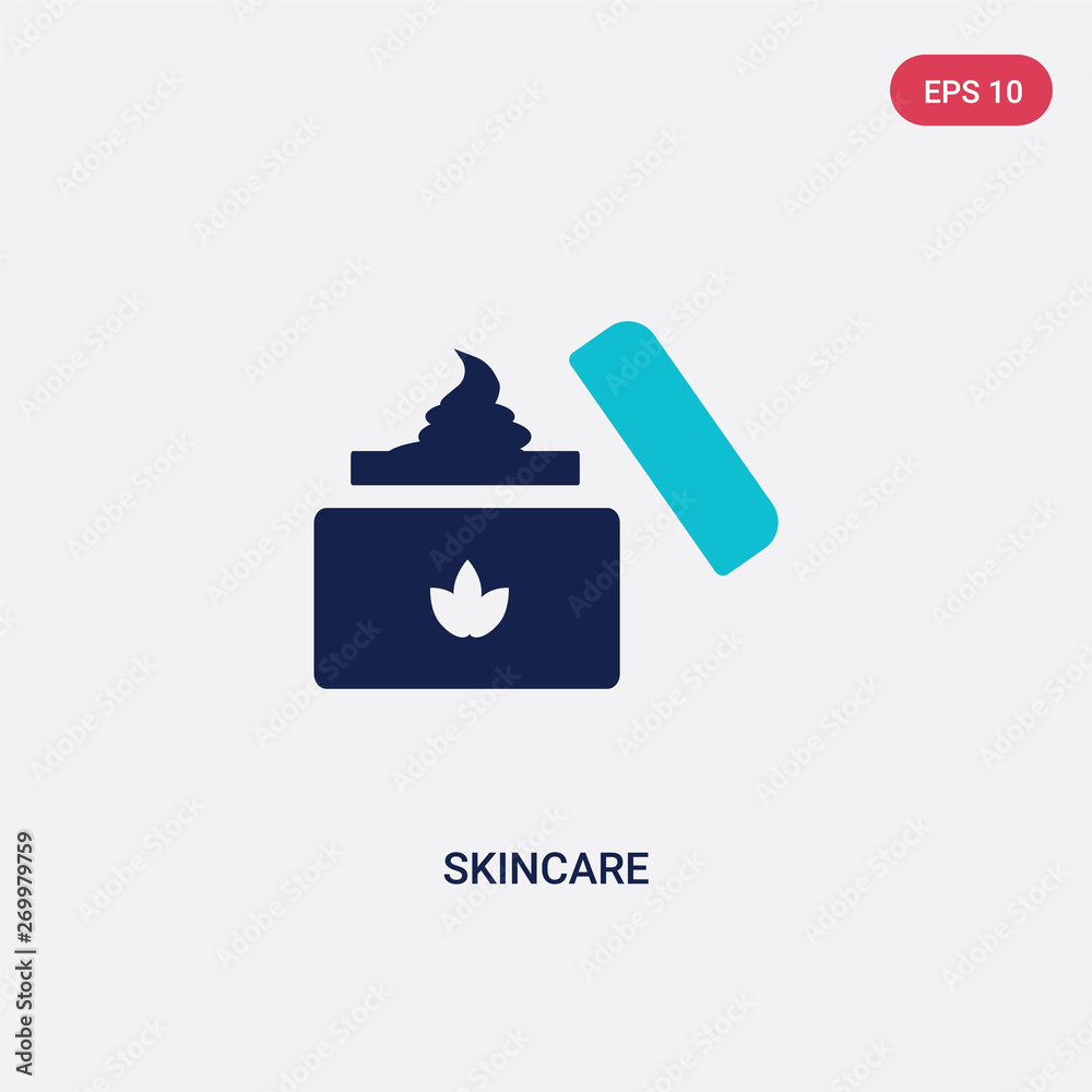 two color skincare vector icon from beauty concept. isolated blue skincare vector sign symbol can be use for web, mobile and logo. eps 10