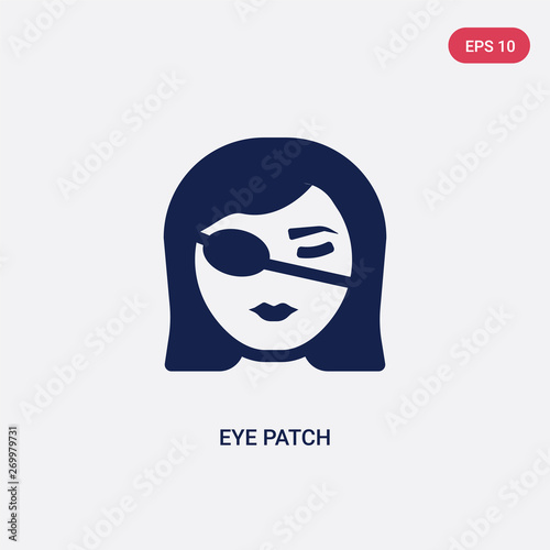 two color eye patch vector icon from beauty concept. isolated blue eye patch vector sign symbol can be use for web, mobile and logo. eps 10