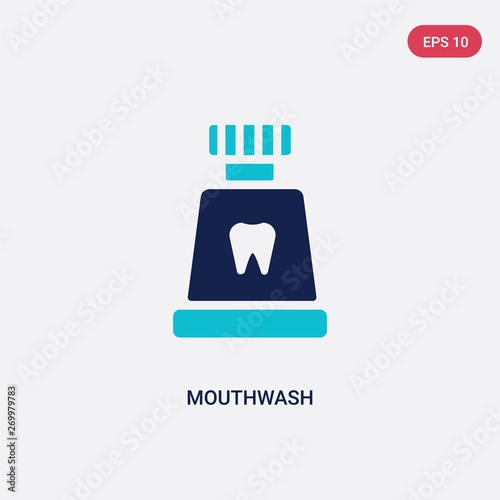 two color mouthwash vector icon from beauty concept. isolated blue mouthwash vector sign symbol can be use for web, mobile and logo. eps 10