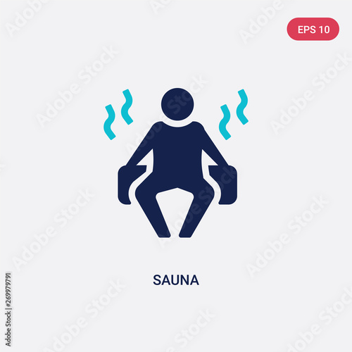 two color sauna vector icon from beauty concept. isolated blue sauna vector sign symbol can be use for web, mobile and logo. eps 10
