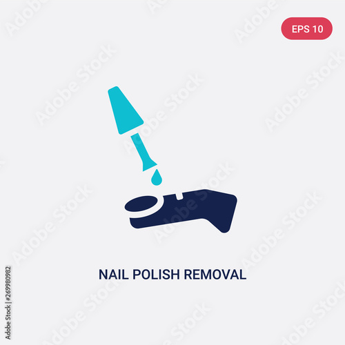 two color nail polish removal vector icon from beauty concept. isolated blue nail polish removal vector sign symbol can be use for web, mobile and logo. eps 10