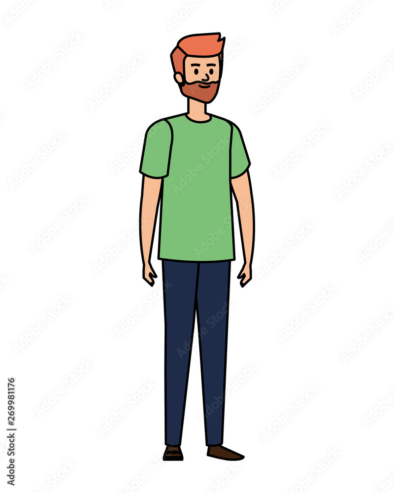 young man with beard avatar character