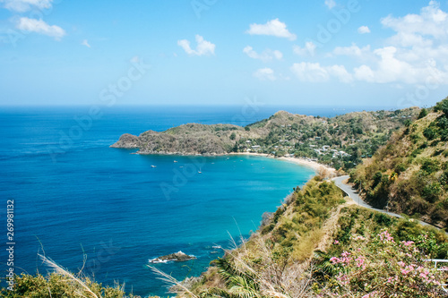 Beautiful, turquoise waters of Castara beach on the tropical, Caribbean island Tobago, Trinidad and Tobago