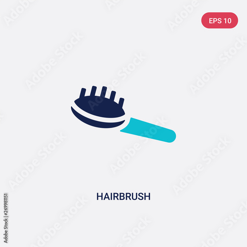 two color hairbrush vector icon from beauty concept. isolated blue hairbrush vector sign symbol can be use for web, mobile and logo. eps 10