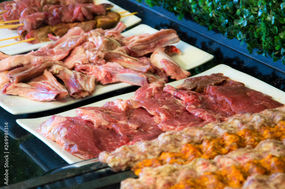 kebab or meat ready to be cooked kebab or meat ready to be cooked