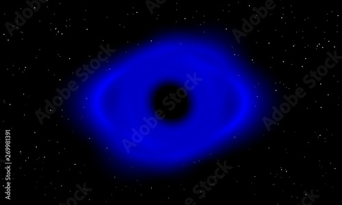 Black hole color vector illustration.