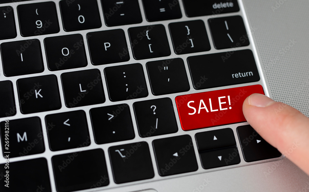 Push Sale button on keyboard, internet bargain Push Sale button on keyboard, internet bargain