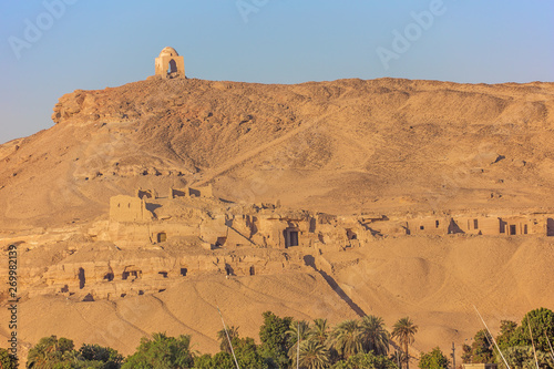 Close view of Qubbet el-Hawa, seen from across the Nile photo