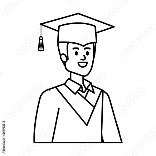 young man student graduated with hat