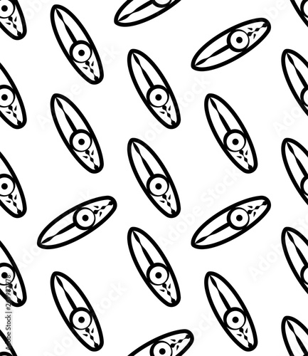 Surfboard Icon Seamless Pattern, Surf Board Icon, Water Sport Icon