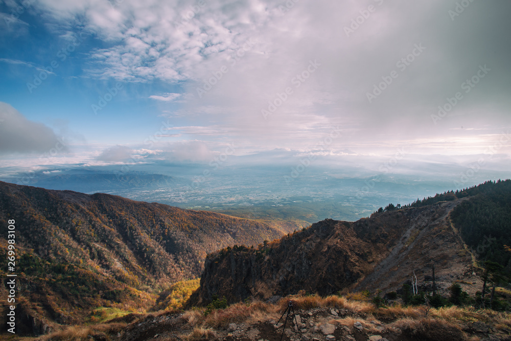 scenic mountain view from Mt Asama