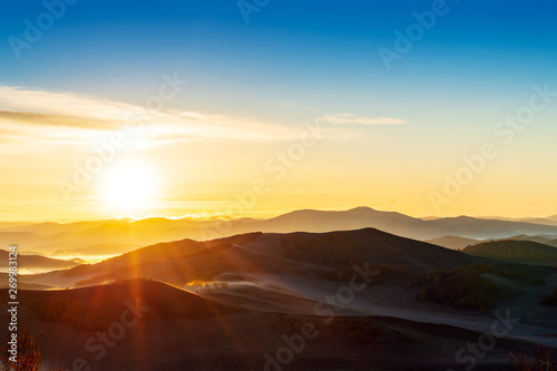 early morning in a mountains