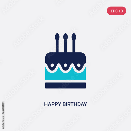 two color happy birthday vector icon from birthday party and wedding concept. isolated blue happy birthday vector sign symbol can be use for web, mobile and logo. eps 10
