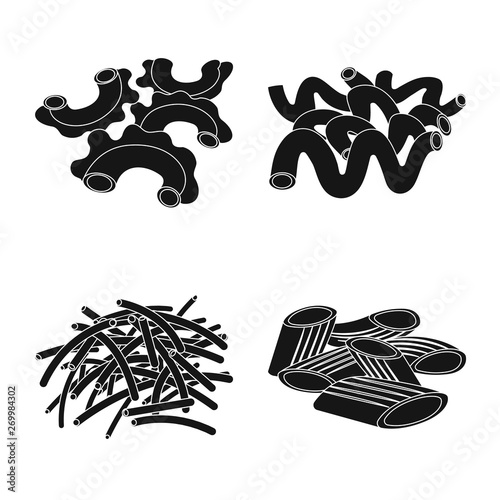 Vector illustration of pasta and carbohydrate icon. Collection of pasta and macaroni stock vector illustration.