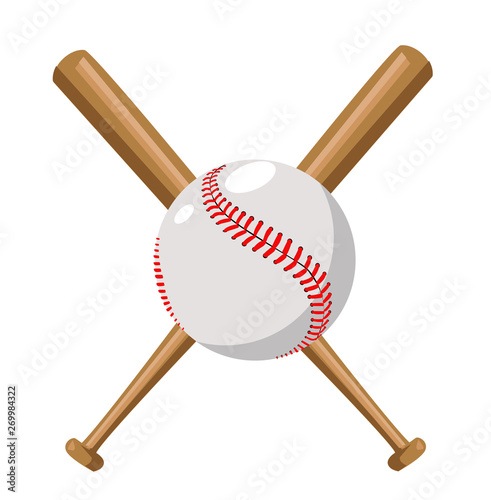 Baseball vector illustration with baseball bat