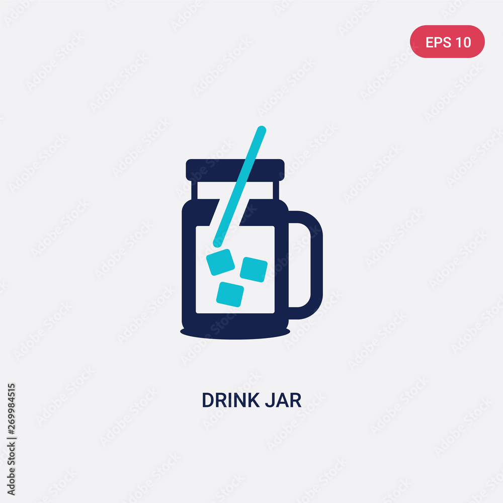 two color drink jar vector icon from bistro and restaurant concept. isolated blue drink jar vector sign symbol can be use for web, mobile and logo. eps 10