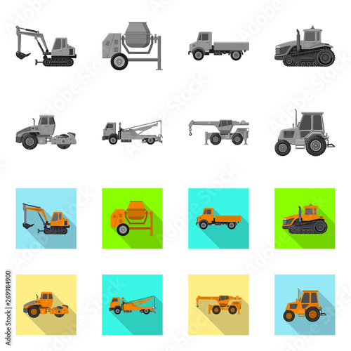 Vector illustration of build and construction logo. Collection of build and machinery stock vector illustration.
