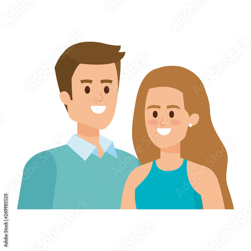 young couple lovers avatars characters
