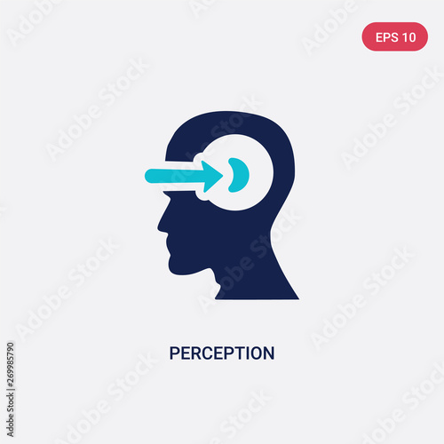 two color perception vector icon from brain process concept. isolated blue perception vector sign symbol can be use for web, mobile and logo. eps 10