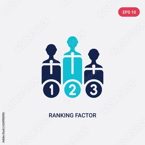 two color ranking factor vector icon from business concept. isolated blue ranking factor vector sign symbol can be use for web, mobile and logo. eps 10