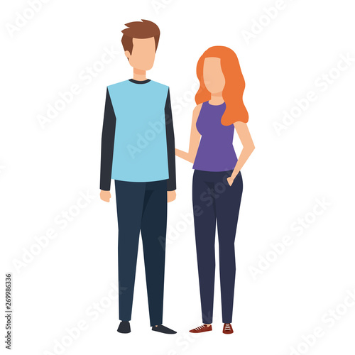 Wallpaper Mural young couple lovers avatars characters Torontodigital.ca