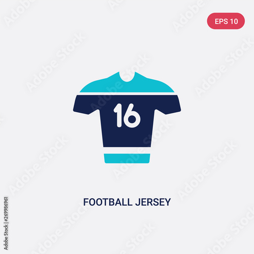 two color football jersey vector icon from brazilia concept. isolated blue football jersey vector sign symbol can be use for web, mobile and logo. eps 10