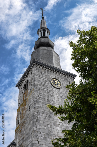 The Bell Tower of The Church of Saint Remacle, in Marche en Famenne, Belgium photo