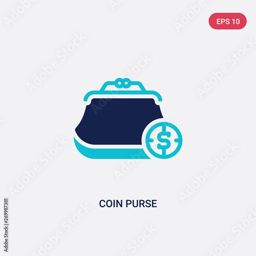 two color coin purse vector icon from business concept. isolated blue coin purse vector sign symbol can be use for web, mobile and logo. eps 10