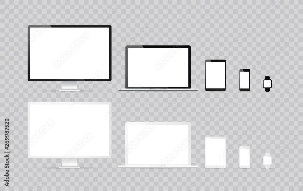 Electronic devices, web design vector template with laptop, tablet, smartphone, computer. Flat design, vector illustration on background. Electronic devices, web design vector template with laptop, tablet, smartphone, computer. Flat design, vector illustration on background.