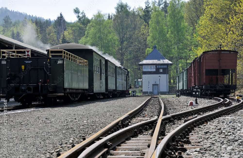 Fototapeta premium zittauer schmalspurbahn, bahnhof bertsdorf