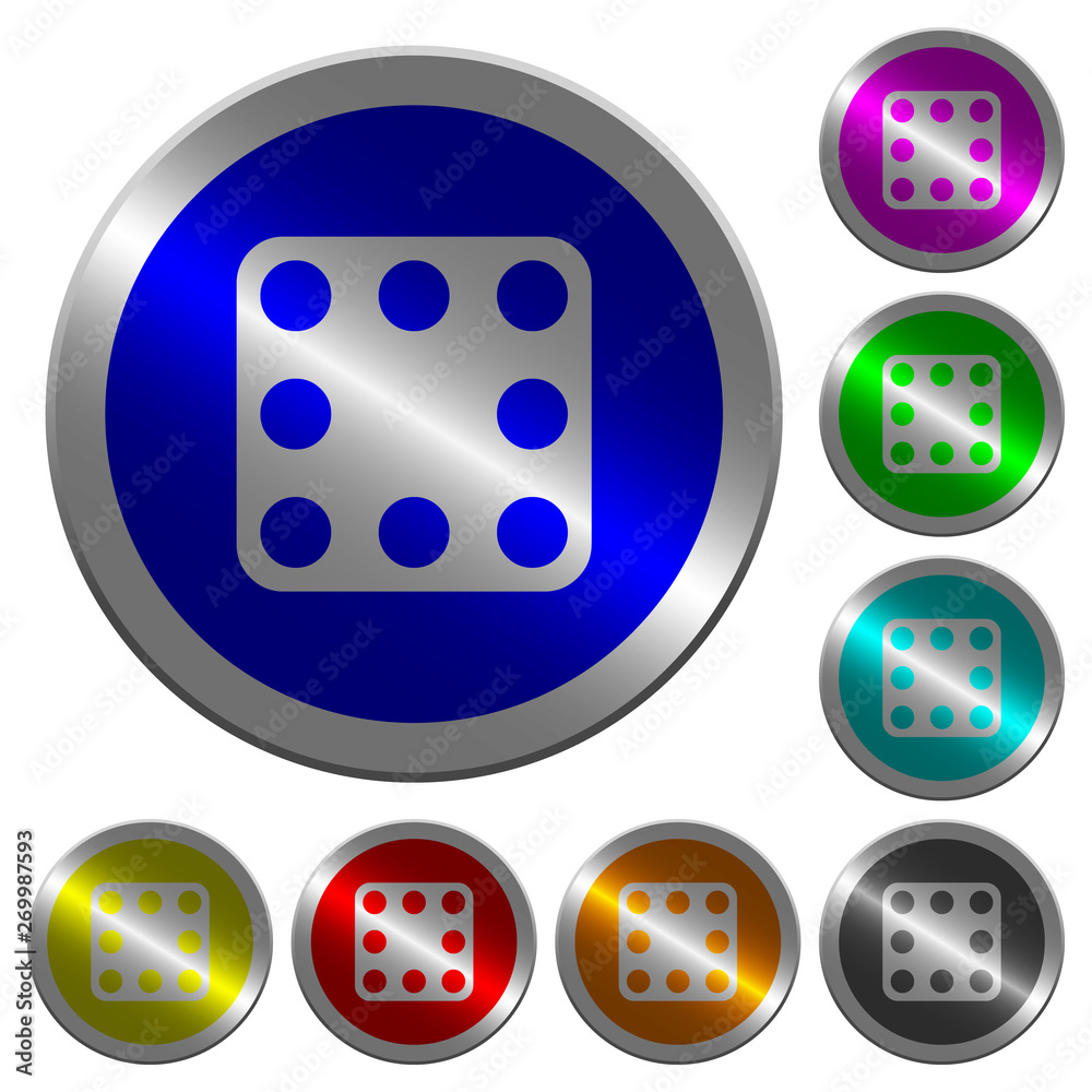 Domino eight luminous coin-like round color buttons Domino eight luminous coin-like round color buttons