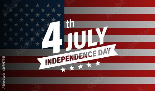 USA Independence Day 4th of July holiday. United states of America flag. Happy independence day banner. Memorial day. American background. Vector illustration.
