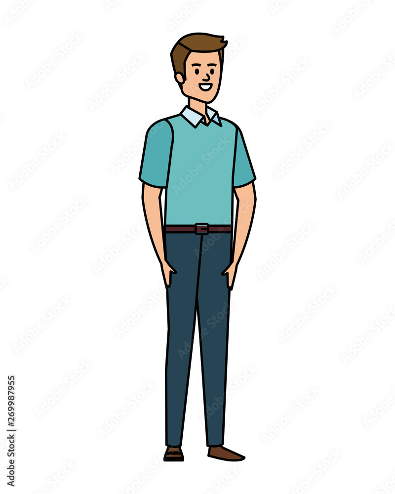 elegant businessman avatar character vector illustration
