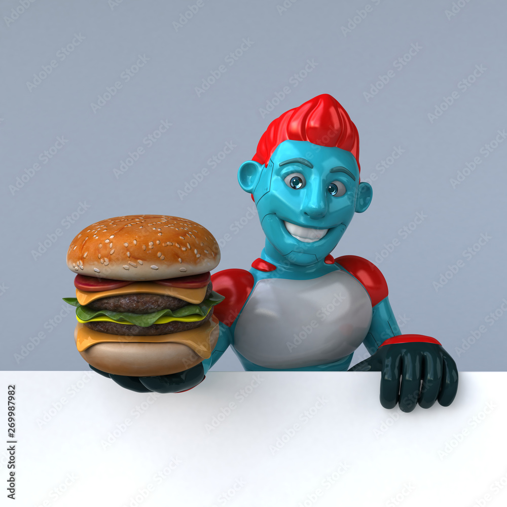 Red Robot - 3D Illustration