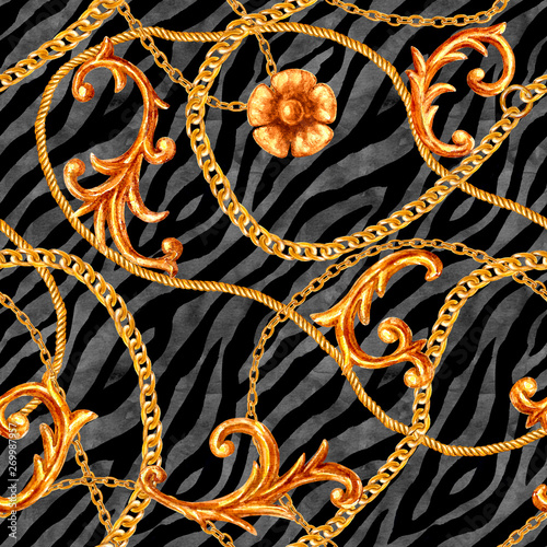 Golden chain glamour baroqu...