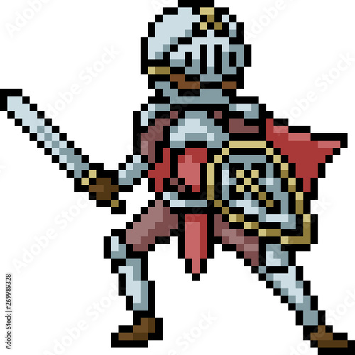 vector pixel art knight