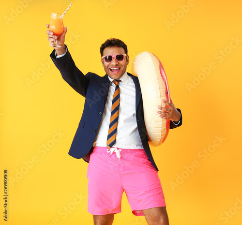 Funny office worker with co...