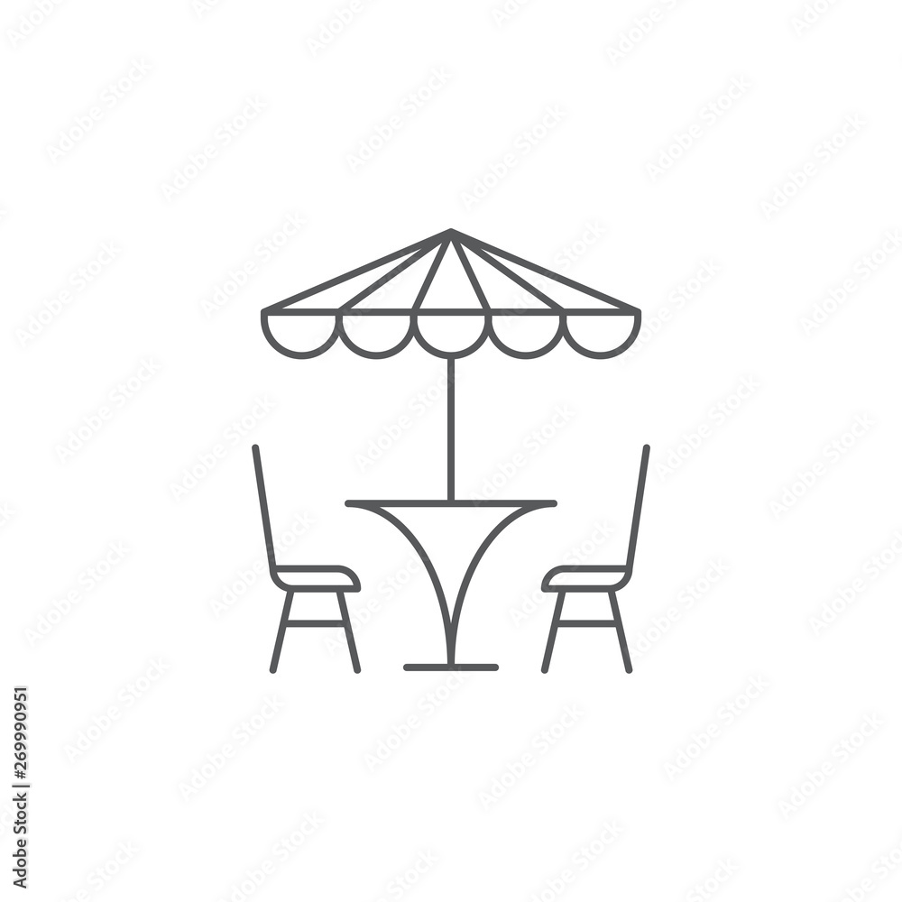 Terrace cafe vector icon concept, isolated on white background Terrace cafe vector icon concept, isolated on white background